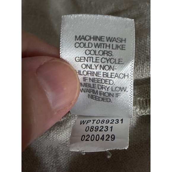 J Jill Love Linen Pants L Beige Elastic Waist Pull On Crop Ankle 100% Linen - Picture 8 of 12